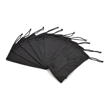 

Black Color Soft Cloth Sunglasses Bag Waterproof Leather Sunglasses Pouch Soft Eyeglasses Bag Glasses Case 17*8.5cm