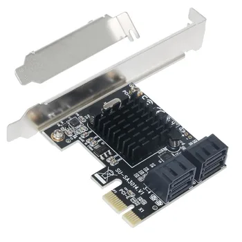 

Pcie To Sata Card Pci-E Adapter Pci Express To Sata3.0 Expansion Card 4 Port Sata III 6G For Ssd Hdd Ipfs Mining