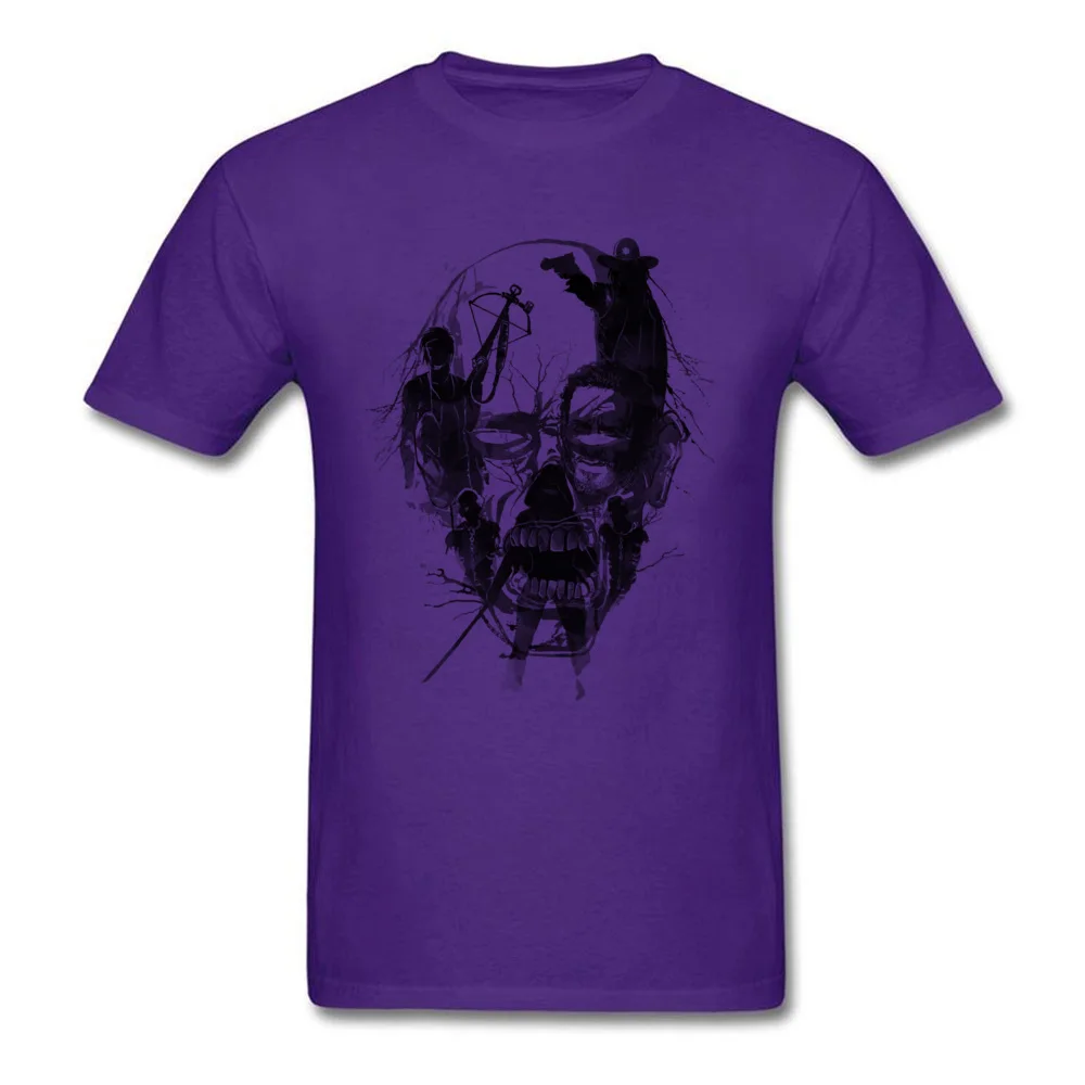 PrintClassic Short Sleeve T Shirt Summer Funny O-Neck 100% Cotton Tee-Shirts Men T Shirts Dead Walker  Top Quality Dead Walker purple