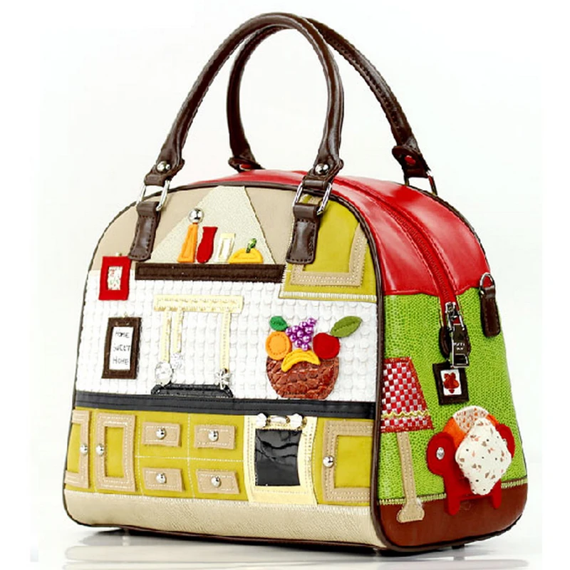 Sj Women Shoulder Bags Female Messenger Bag Handbags Totes Sj Women Shoulder Bags Female Messenger Bag Handbags Totes Braccialini Brand Style Handicraft Art Cartoon Warm House L In From Luggage