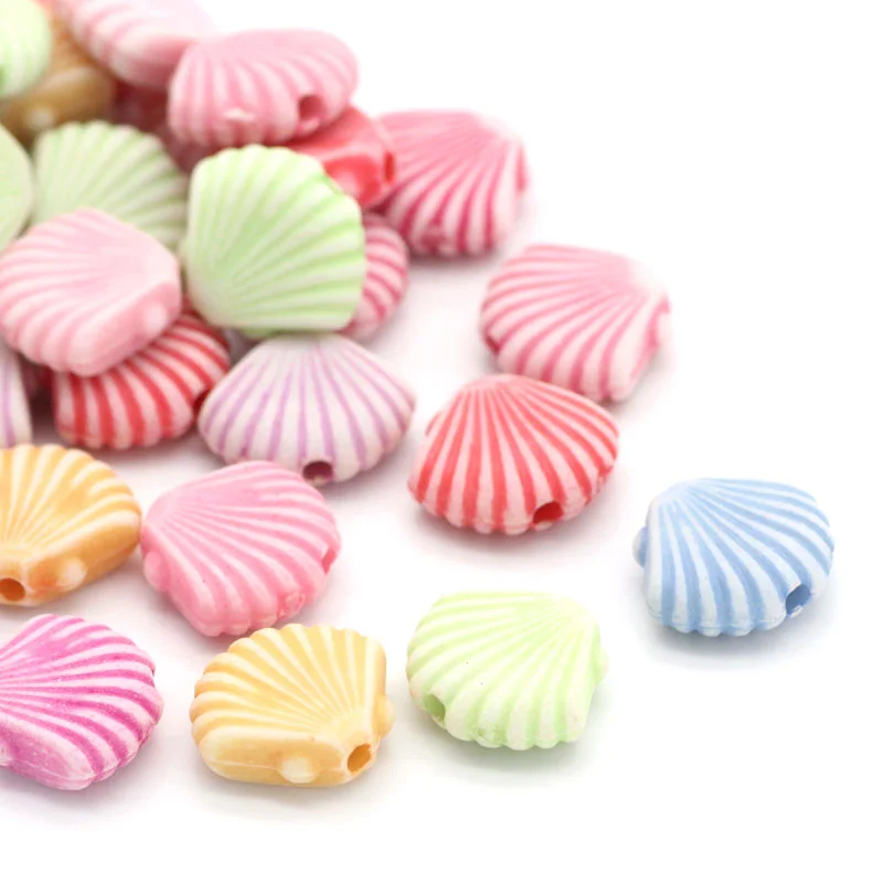 

Doreen Box hot- Acrylic Spacer Beads Shell Mixed 12x10mm,Hole:Approx 1mm,200PCs (B24622)
