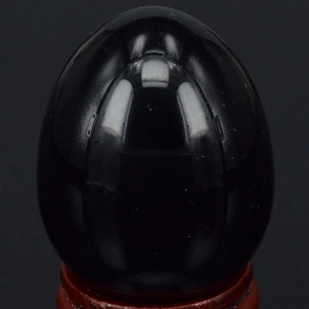 Natural Gemstone Black Obsidian Sphere Egg Chakra Healing Reiki Stone Carved Decorative Crafts W/Stand, Minerals Natural Gemstone Black Obsidian Sphere Egg Chakra Healing Reiki Stone Carved Decorative Crafts W/Stand, Minerals