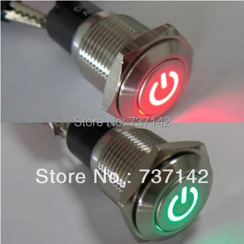 

16mm 12V Dual led color vandal proof push button switch(PM162F-11ZDT/R-G/12V/S/IP65 with power symbol,CE,ROHS)