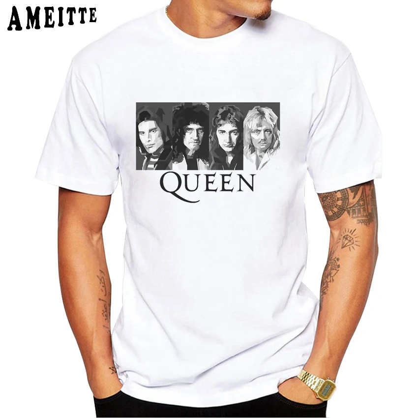 Футболка Freddie Mercury The queen Band Art Мужская Хип Хоп Ретро Рок хипстерская футболка