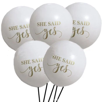 

10 Pcs/set Sweet Golden Letter She Said Yes Latex Balloons Wedding Party Bachelorette Party Bridal Shower Party Decorations