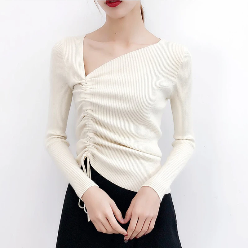 Shintimes Irregular Pullover Sweater Female 2019 Sueter Mujer Casual Pull Femme Sweaters Fashion 2018 Women Christmas Sweater