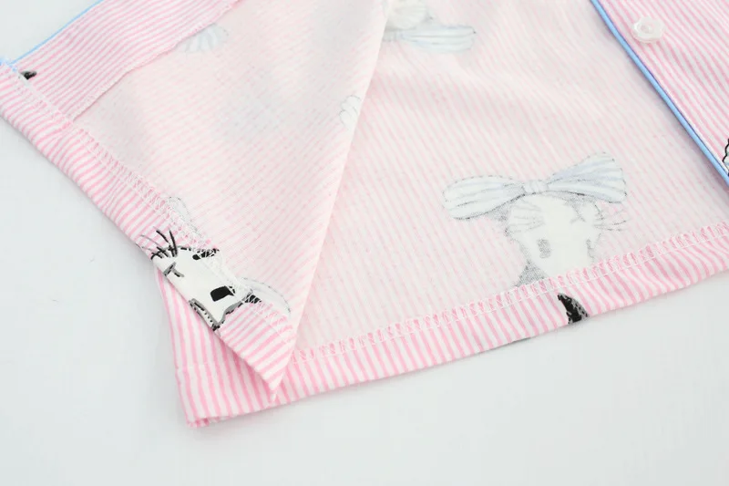 Животные кролик печатные ночные рубашки женские осенние пижамы костюм дышащий хлопок женские пижамы с отложным воротником Домашняя одежда длинные брюки