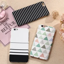 XBXcase Plastic Hard Back Phone Case for iPhone 5 5S SE 7 7+Plus Ultra Slim Simple Geometic Stripe Case for iPhone 6 6S Plus x