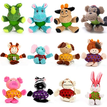 

Corduroy Fabric Dog Toys Pet Puppy Chew Plush Cartoon Animals Squirrel Cotton Rope Bird Shape Bite Toys Free Shipping