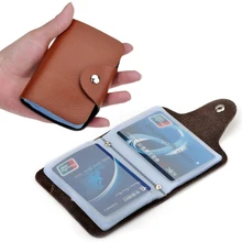 

Genuine Leather Card Holder 12 colors Unisex Business Men Wowen Wallet Bank Credit Card Case ID Holder porte carte Coin Purse