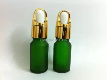 

100pcs 10ml Green Matte Glass Eye Dropper Bottles / Vials Essential Oil Bottles cosmetic containers points bottling