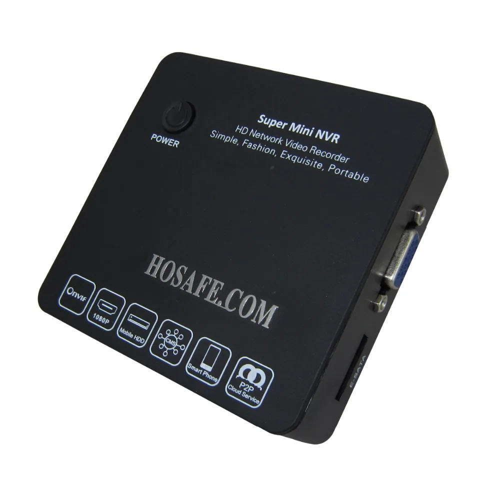 

HOSAFE 1080P ONVIF NVR 8 Channel H.264 Mini Size Support 8CH 720P/960P/1080P, Working with Moblie HDD (Not included)