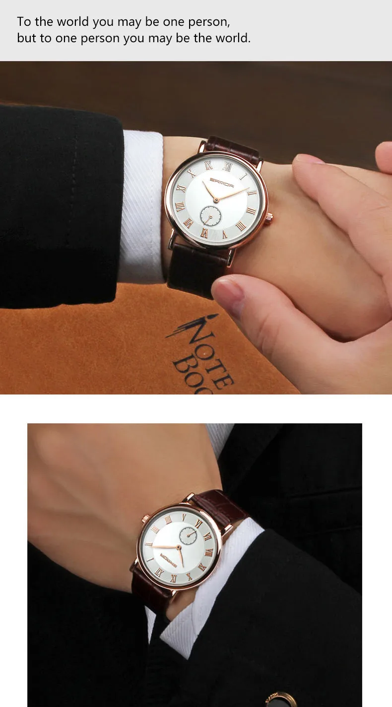 sanda ultra-thin rose gold case casaul quartz watches for unisex fashion wristwatches for men women (8)