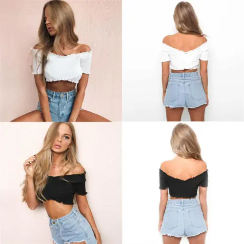 Кроп Топ женский с открытыми плечами однотонный ярких цветов|crop top|fashion crop topwomen |
