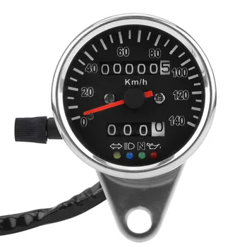 

65 mm Black Mechanical Motorcycle Speedometer Odometer Gauge with four indicator functions Waterproof and UV protection