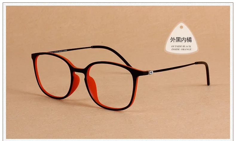Бренд Chashma, винтажная оправа, студенческая мода, Корейская лампа, очки для близорукости, оправа, прозрачные линзы, женские ретро круглые очки для мужчин - Цвет оправы: orange inside