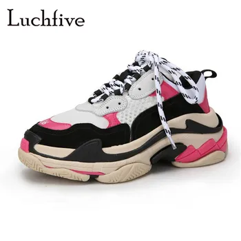 

Breathable Mesh casual shoes woman High Wedges Patchwork Runaway Shoes Round toe Lace up Black Pink Shoes Woman