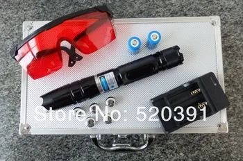 

AAA Strong military Blue laser pointer 200W 200000m 450nm Light Flashlight burning match/dry wood/black/burn cigarettes+gift box