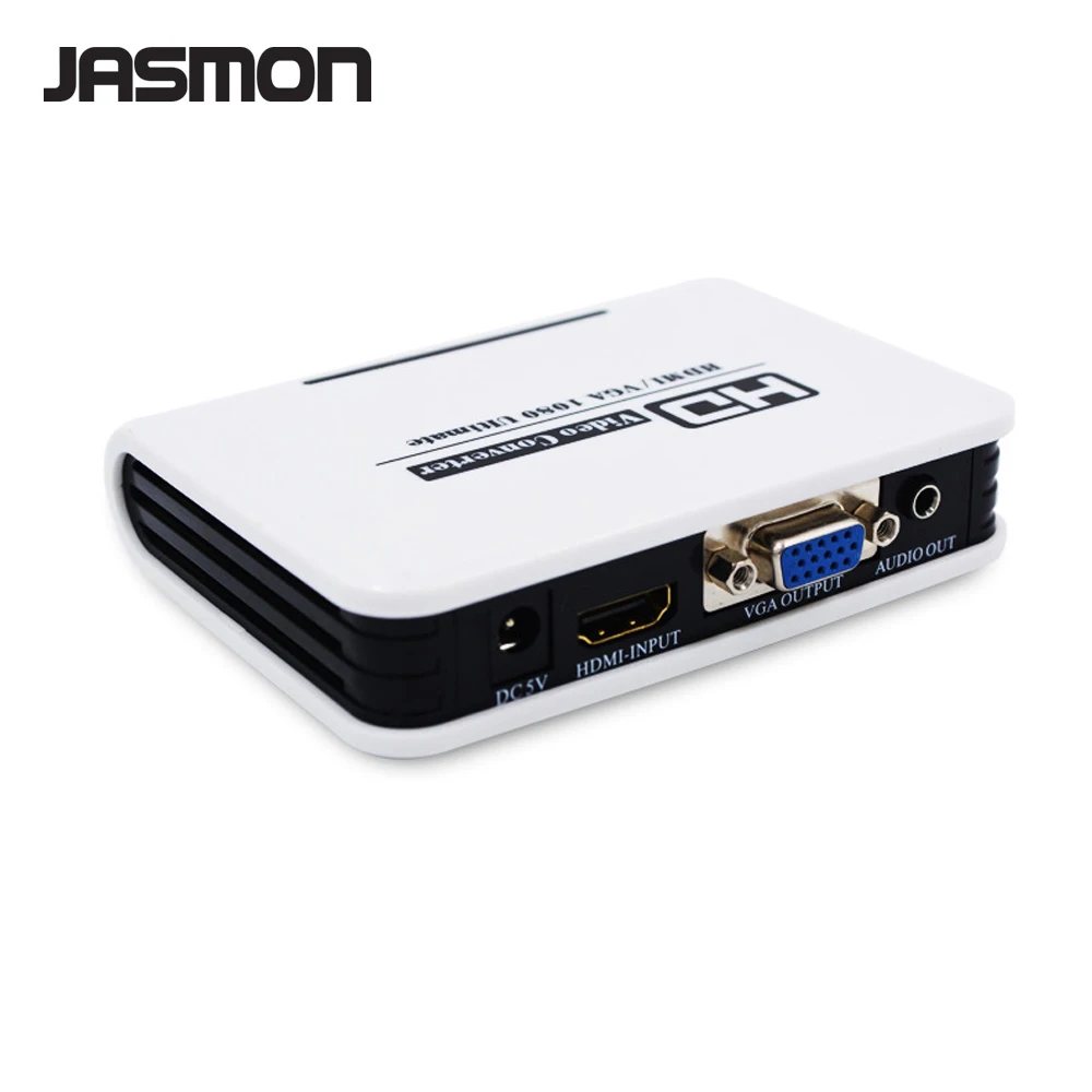 HDMI to VGA Converter Box with 3.5mm Audio Cable Port 1080P HD HDMI