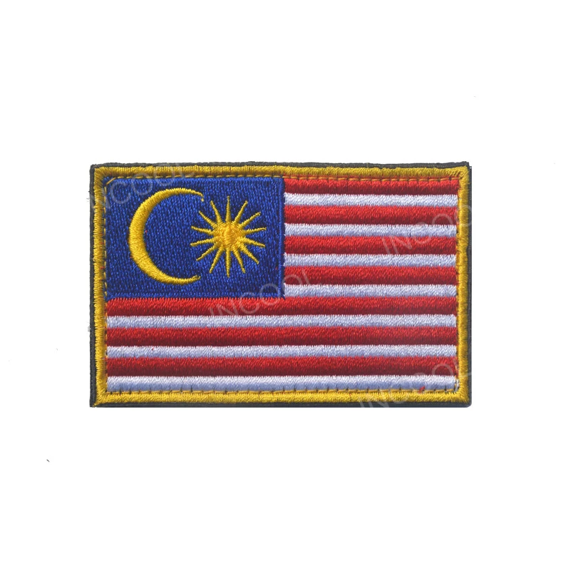 Buy 3D Malaysia Flag Embroidery Patch Army Tactical