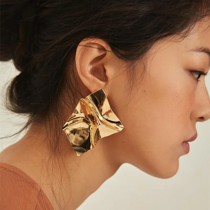 

Exaggerated Irregular Geometric Stud Earrings for Women Punk Personalized 2 Styles Party Ear Decoration ET056