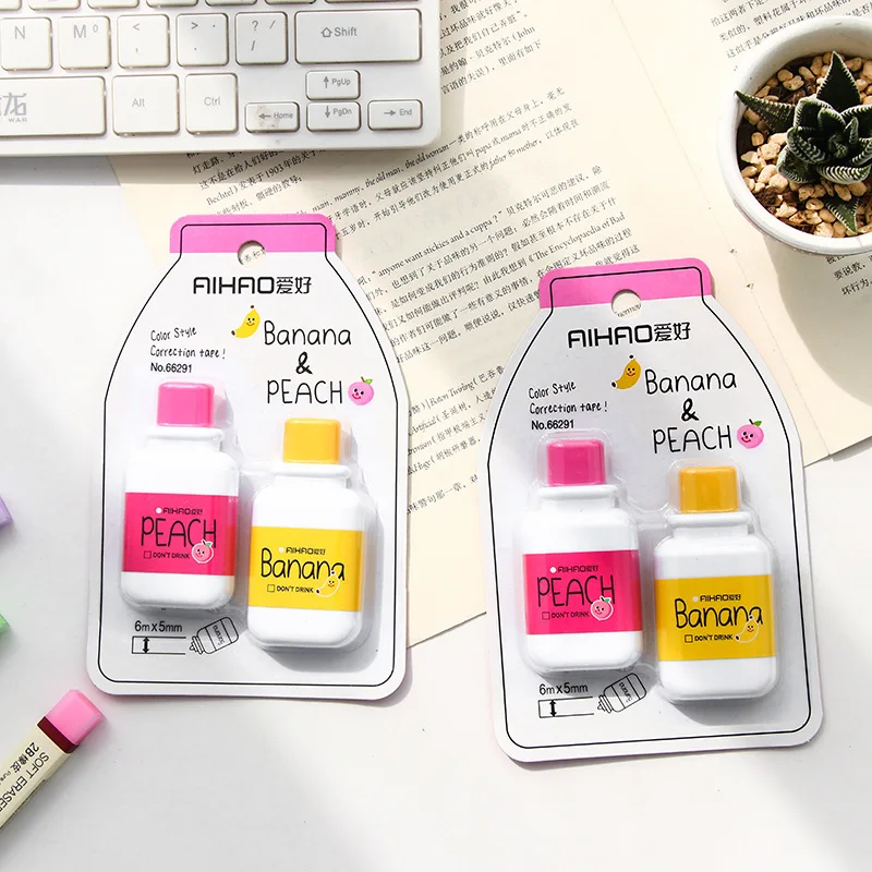 

2 pcs/box Milk Bottle Correction Tape Cute Diary DIY scrapbooking Stickers Stationery gift office School Supplies