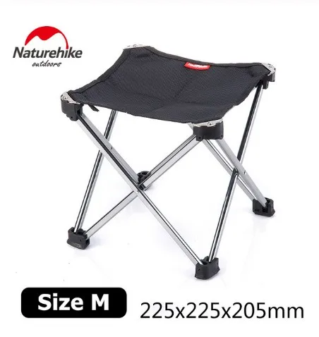 Naturehike светильник, односекционный уличный табурет, компактный портативный алюминиевый складной рыбацкие стулья, маленький табурет для кемпинга, Складное Сиденье - Color: Black M