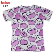 Sondirane Cute Cartoon T-Shirt 3D Print Pusheen Cat Funny Kawaii T Shirt Women Men Summer Short Sleeve Tops Casual Cheap Clothes