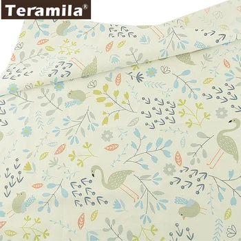 

Teramila Quilting DIY Cloth Tecido 100% Cotton Twill Fabric Tissu Cartoon Leaves And Animals Style Telas Scrapbooking Textile