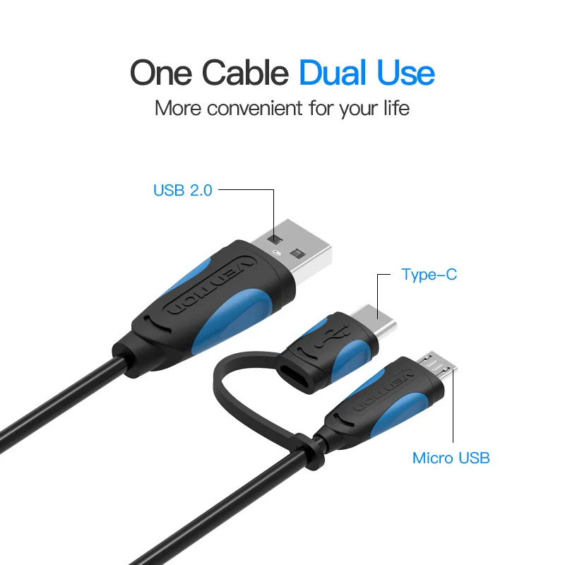 1 5 m Vention Micro USB кабель Тип C 2 в Зарядка для Samsung s9 plus huawei p20 pro xiaomi Type кабель|Кабели