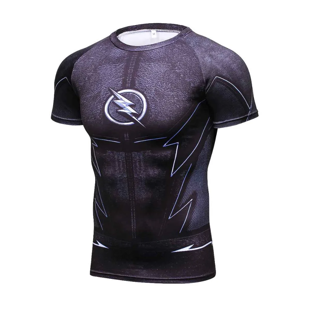 

Compression Shirt men 3D Printed Marvel T-shirts Men Raglan Short Sleeve Flash Cosplay Costume Quick Dry Fitness Clothing Tops