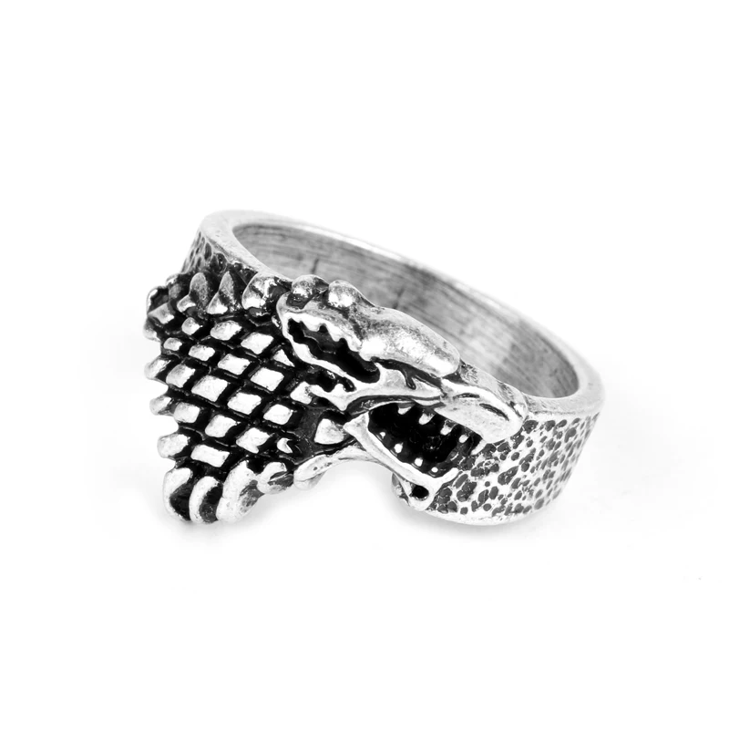 

Game of Thrones Stark Ring Classic Vintage Winter Is Coming The wolf head gothic punk rings For Men Fashion Jewelry Accessories