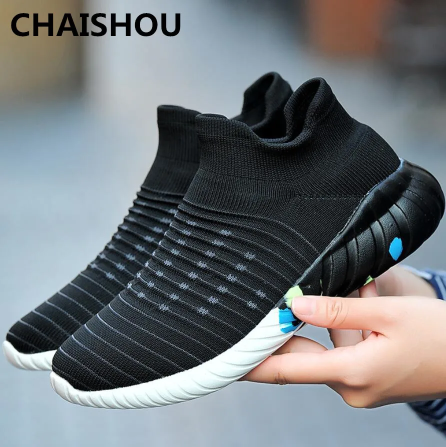 CHAISHOU Women's 2019 Couple plus size Flying woven sneakers Fashion Set Flat Sneakers Socks shoes zapatos mujer B-302