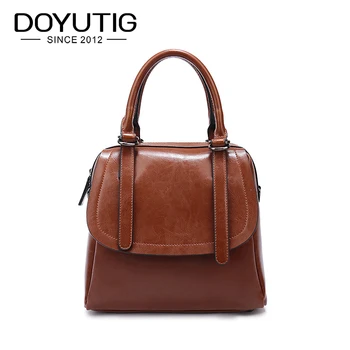 

New Classical 100% Genuine eather Women Oil Wax Cowhide Handbags Fashion Ladies Portable Messenger Bags & Shoulder Bags F277