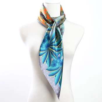 

Square Silk Scarf Shawl 100% Soft Satin Silk Scarfs Wraps High Style Women Gifts 88x88cm