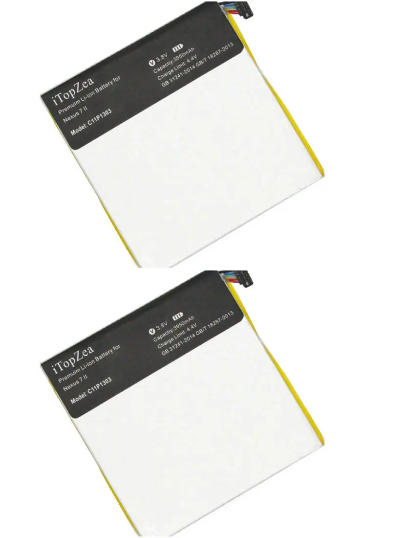 

iTopZea 2pcs 3950mAh C11P1303 Replacement Battery For Asus Google Nexus7" Nexus7 II 2 2nd Gen 2013 ME571 ME57K ME57KL K008 K009