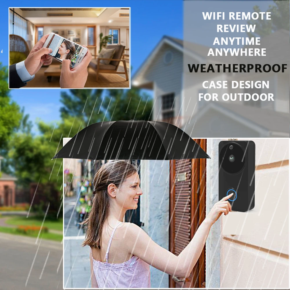  CTVMAN Wireless Video Telefono Del Portello HD PIR WIFI Citofono del Campanello 720 P IP Batterie p