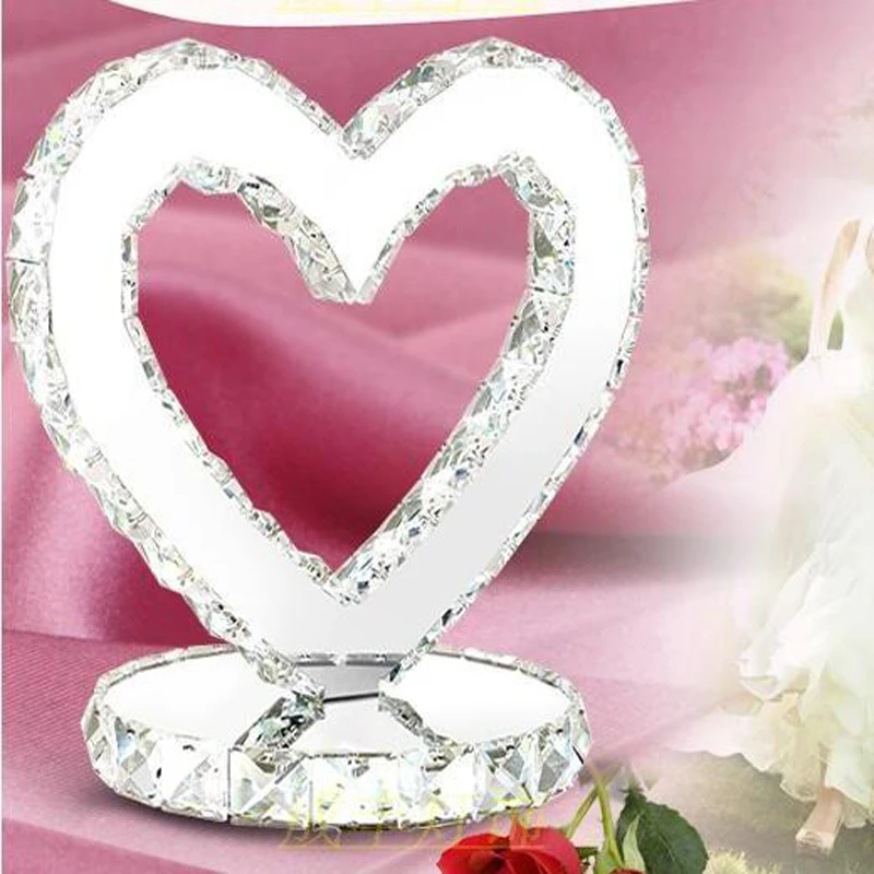 Романтическое признание Свадебная настольная лампа креативная индивидуальность персик в форме сердца прикроватная лампа для спальни хрустальная лампа ZP4131519