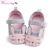 Обувь для новорожденных девочек; Весенняя хлопковая детская обувь с рисунком кролика; удобная повседневная обувь для маленьких девочек