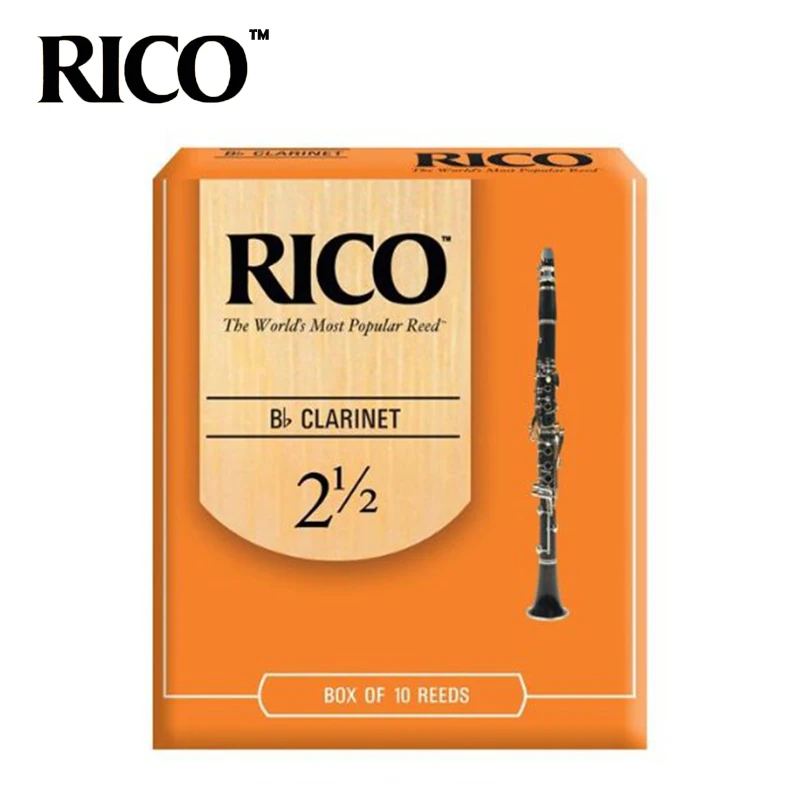 

RICO Clarinet Reeds Strength Clarinet Reeds Bb 2.0#, 2.5#, 3.0# Yellow Box of 10