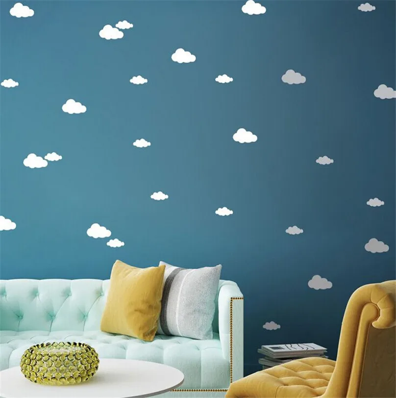 

DIY Bedroom Living Room Children's Room Wall Stickers Simple And Creative Multi-size Clouds Removable Wall Stickers Home Decor