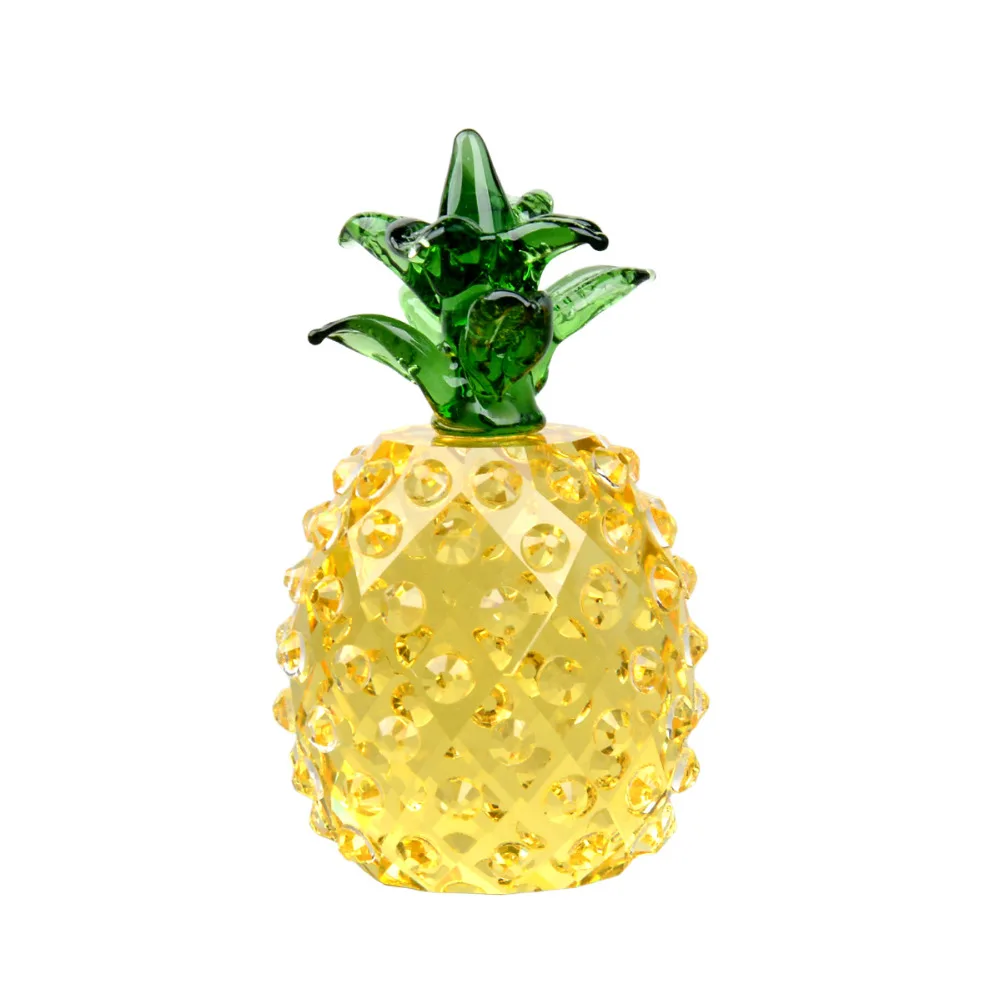 1pcs Crystal pineapple Figurine Ornament Paperweight Window Pendant