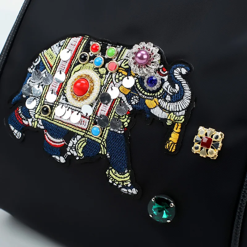 Роскошные кристаллы алмаза слон шаблон Женский походный рюкзак, Женский высококачественный тканевый рюкзак Casure Женская дорожная сумка