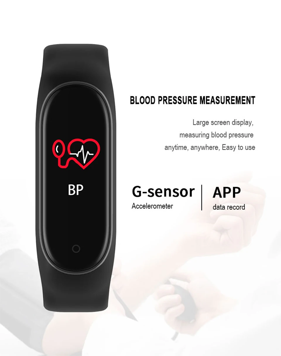 Смарт-браслет M4 фитнес-браслет кровяное давление монитор сердечного ритма браслет трекера физической активности часы для телефона xiaomi PK mi band 4