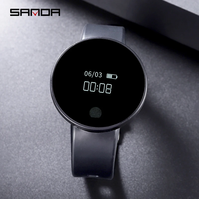 

SANDA IP67 Smart WristBand Bracelet OLED Touch Screen Fitness Heart Rate Blood Pressure Sports Smart Watch Men Women For IOS