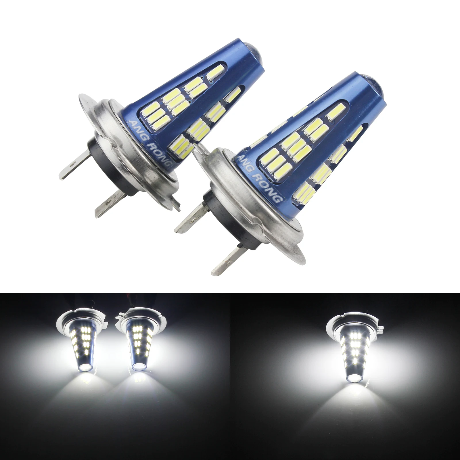 

ANGRONG 2x 6000K White H7 499 Bulb 5W LED HeadLight Main Driving Running Lamp Fog Light