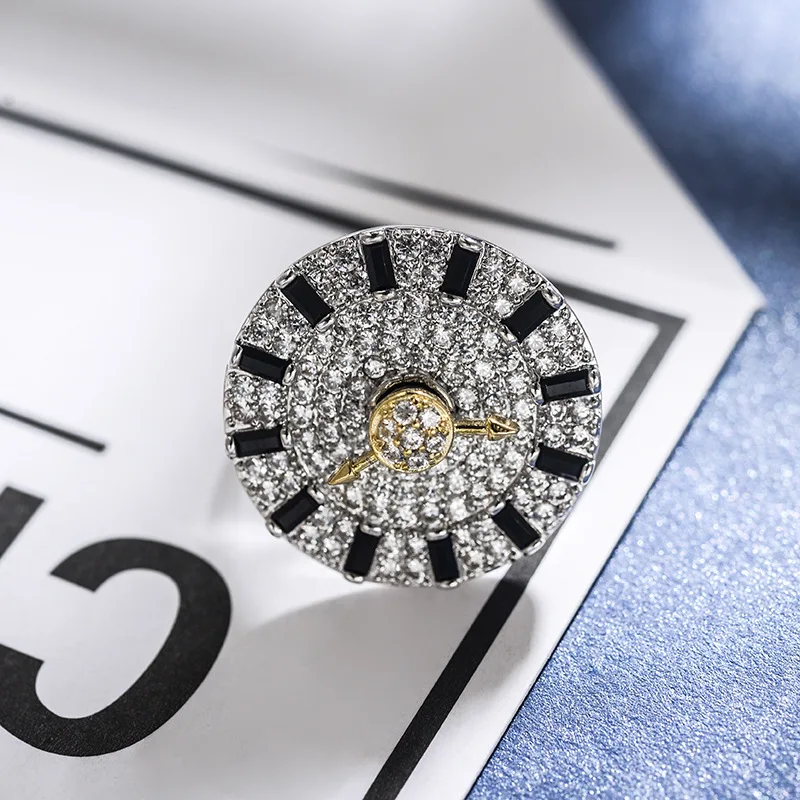 

2018 New summer Inlaid Crystal from Swarovski ring For Women and man Fashion popular rotating opening ring