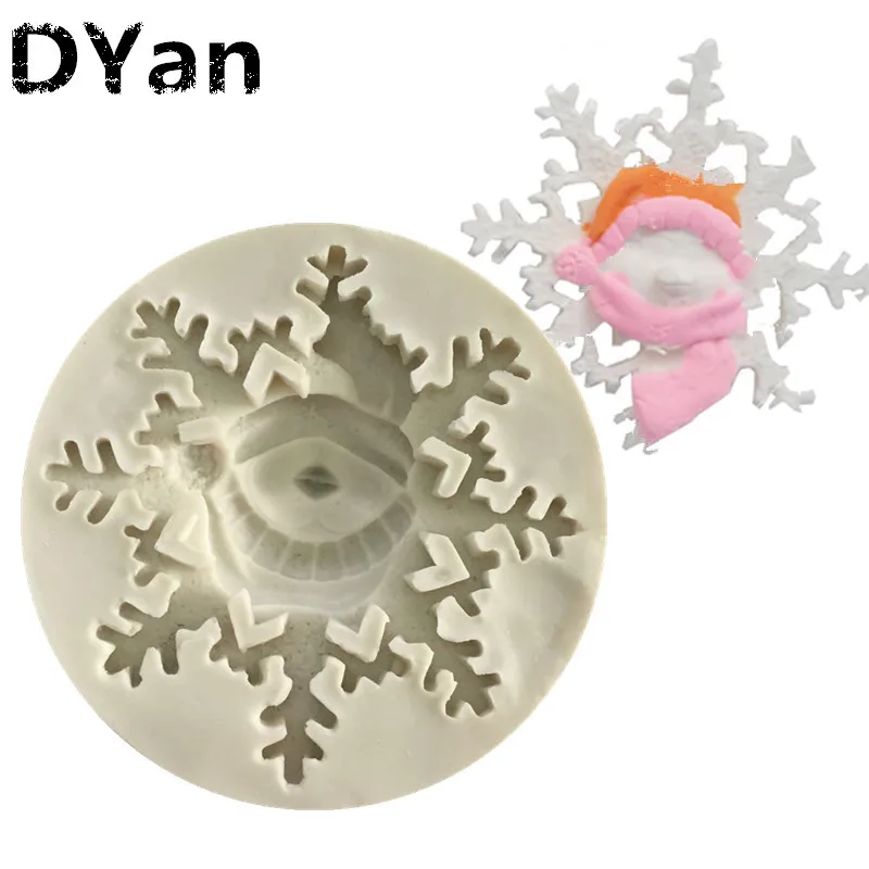 

Free Shipping Christmas Snowman Snowflake Silicone Cake Mold Fondant Cake Decorating Tools Gumpaste Chocolate Candy Mould A1361