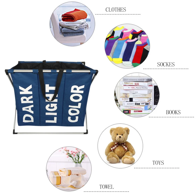 سلة الغسيل القذرة صندوق تخزين ملابس سلة الغسيل تعرقل للماء أكسفورد القماش ثلاثة شبكات تصنف سلة في الحمام سلة الغسيل القذرة صندوق تخزين ملابس سلة الغسيل تعرقل للماء أكسفورد القماش ثلاثة شبكات تصنف سلة في الحمام