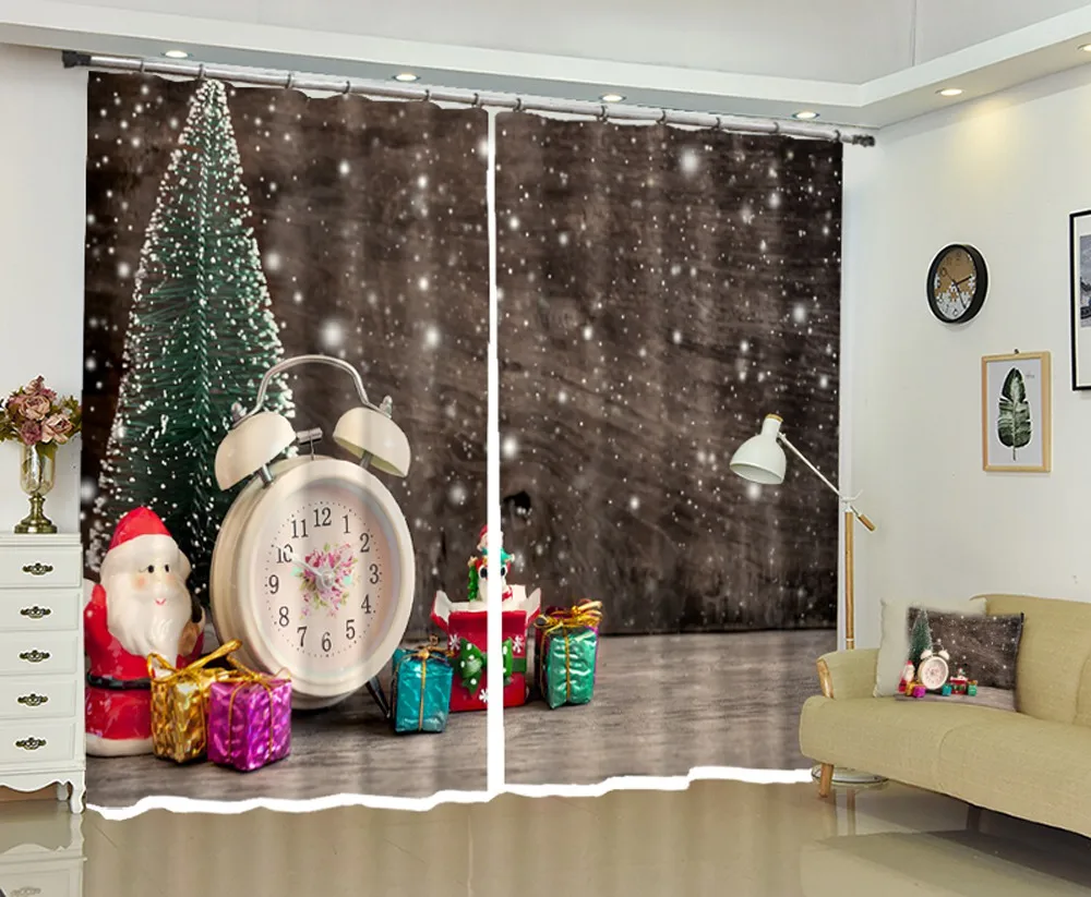 Рождественский стиль, роскошные затемненные 3D занавески на окна для гостиной, детской спальни, занавески Cortinas Rideaux, Индивидуальный размер